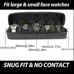 5 Slots Hard Watch Travel Case with Anti-move Watch Pillow