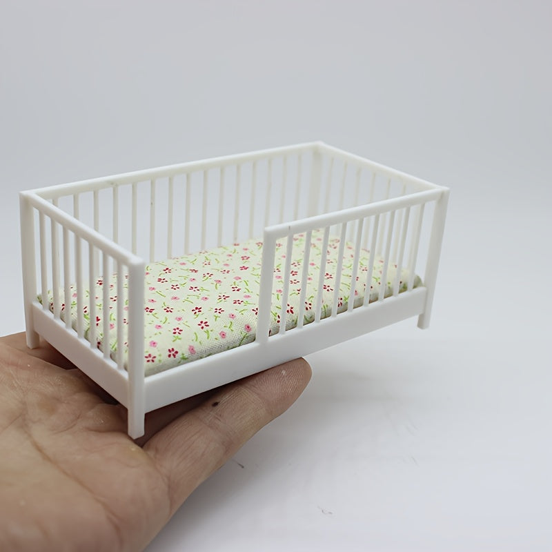 1:20 Scale Crib Model with Fence, Charming Dollhouse Accessory