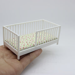 1:20 Scale Crib Model with Fence, Charming Dollhouse Accessory