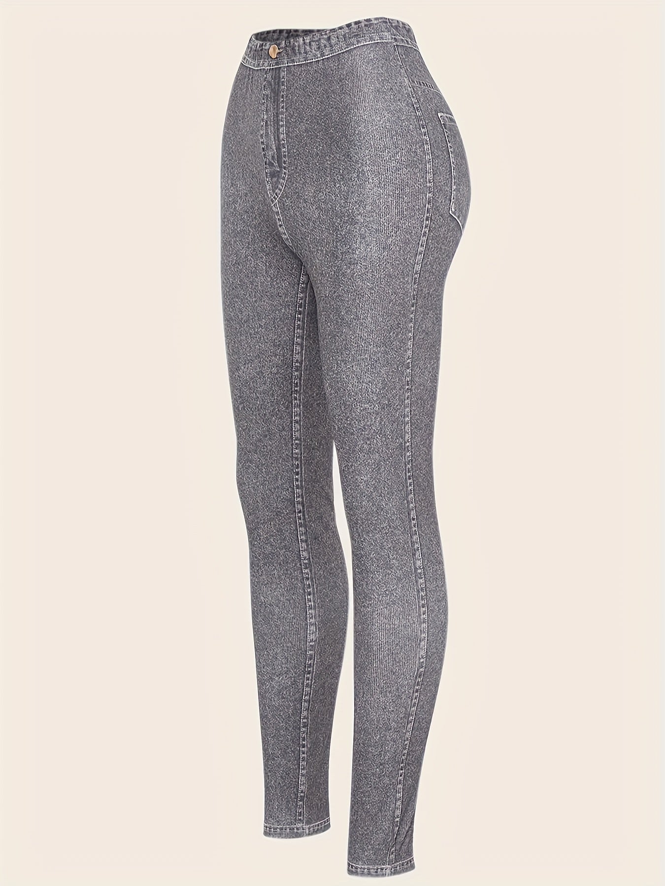  Denim Print Skinny Leggings