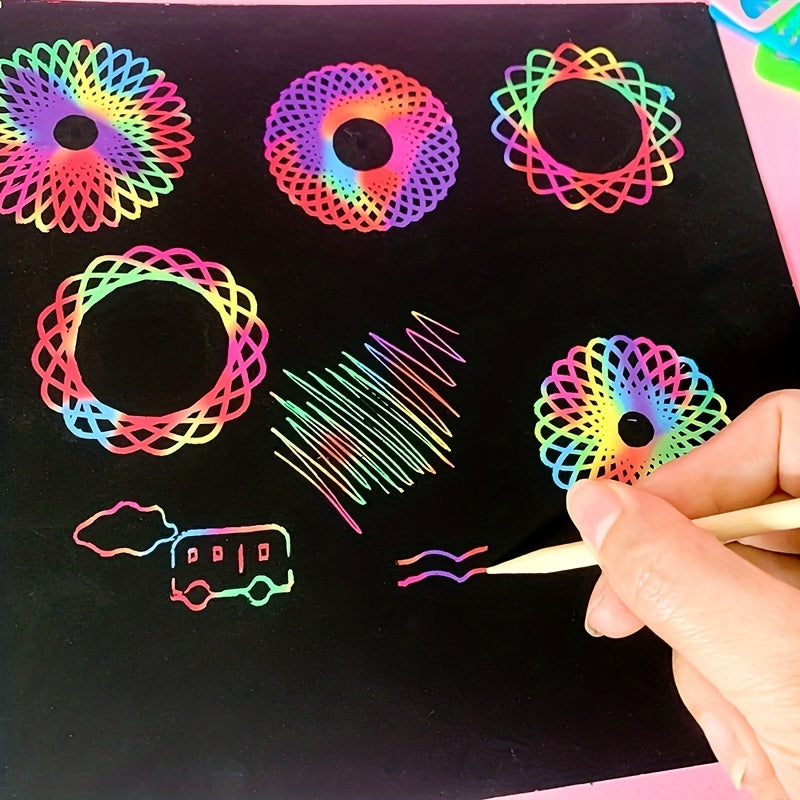 Magic Rainbow Scratch Paper Off Set Crafts Supplies for Kids