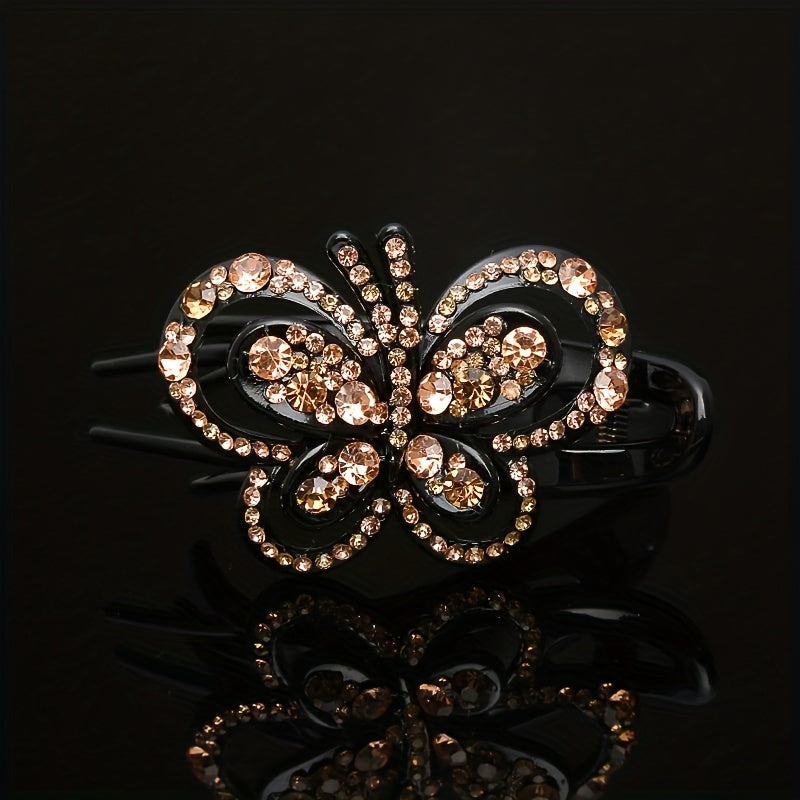 Colorful Hollow Butterfly Hair Clip Rhinestone Hairpin Headwear
