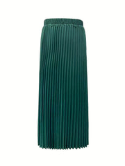 Pleated Elastic Waist Skirt for Women