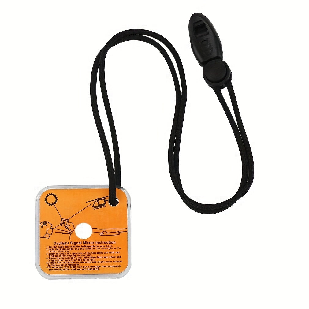 Heliograph Signal Mirror With Whistle Outdoor Emergency Survival Tool