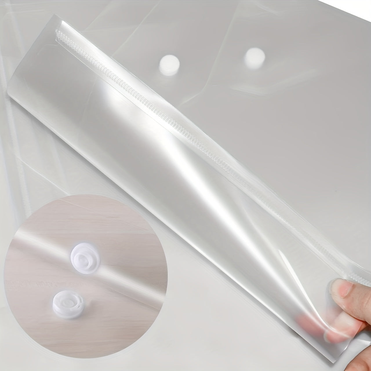 20pcs Transparent Plastic Envelopes with Snap Button for A4 Documents