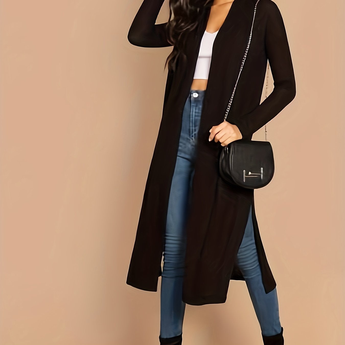 Boho Long Sleeve Side Split Cardigan for Women