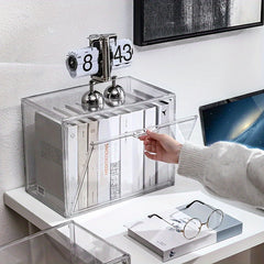Stackable Transparent Shoe Box with Dustproof Bag for Action Figures Storage