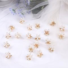 5pcs Mini Pearl Hair Clips Bangs Flower Pearl Hair Clip