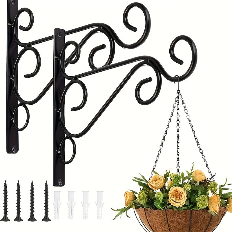 2pcs Hanging Plant Holder 24 99 Cm Wall Hook Bracket for Bird Feeder Lantern