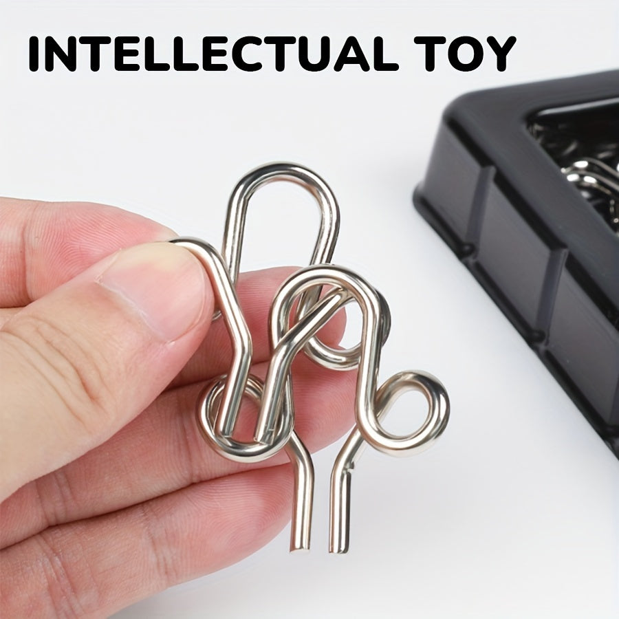 40 Golden Puzzle Rings Brain Teasing Toy Snake Puzzle IQ Test
