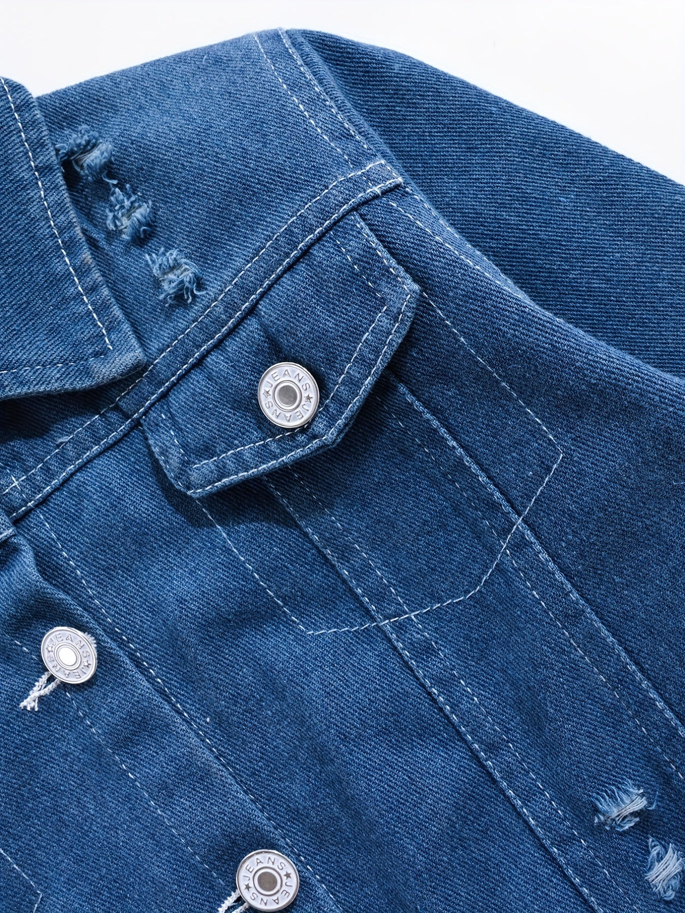 Boys Casual Shoes Print Denim Jacket Button Down Coat