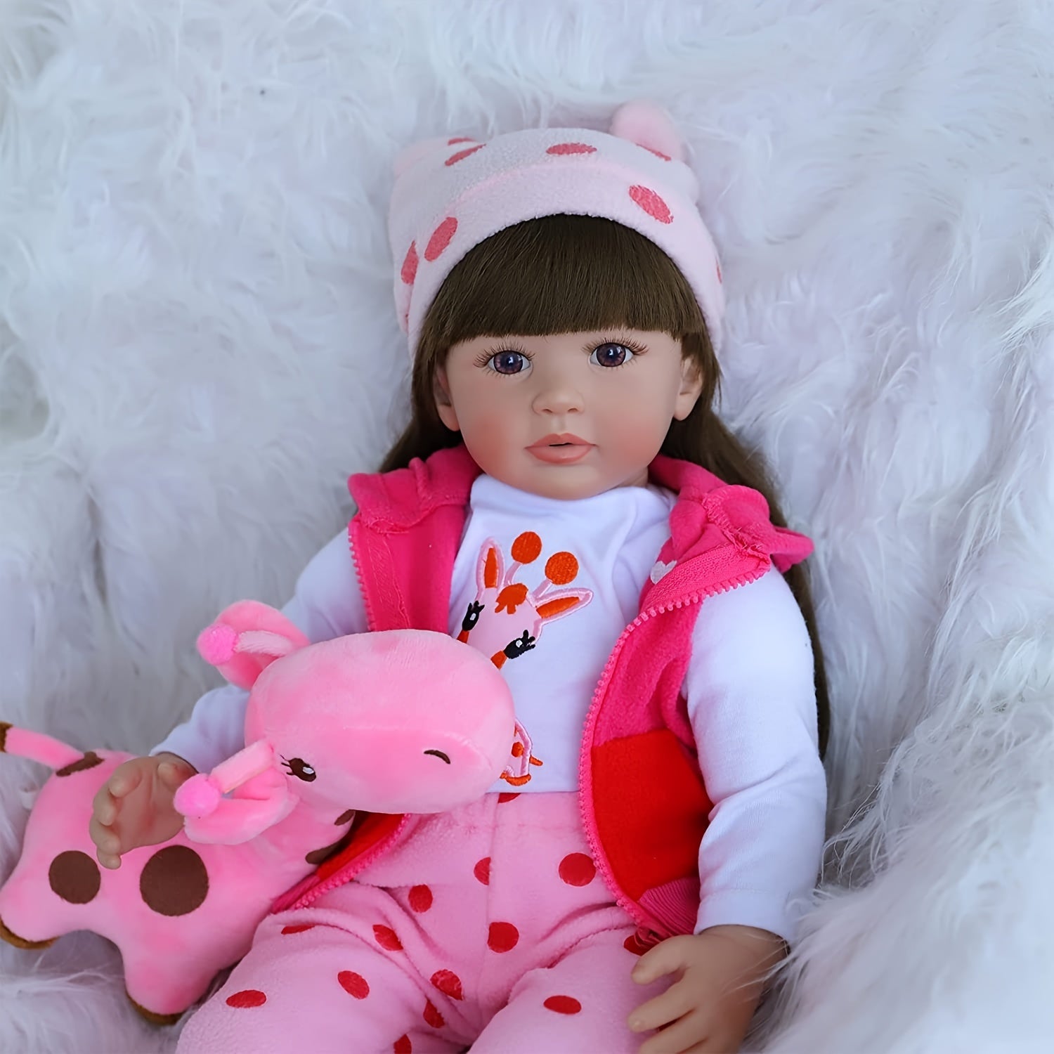 22in Reborn Doll Realistic Cloth Body for Girls with Clothes & Accessories