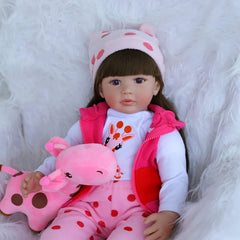 22in Reborn Doll Realistic Cloth Body for Girls with Clothes & Accessories