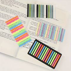 300 pc Transparent Sticky Notes Highlighter Strips Label PET Fine Index Fluoresc