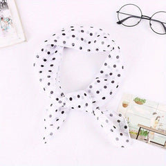65cm Chiffon Polka Dot Print Scarf Casual Square Scarf Bandana