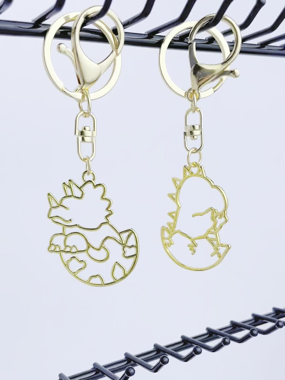 Hollow Out Dinosaur Keychain for Bags Backpacks Wallets Car Keys DIY Accessories