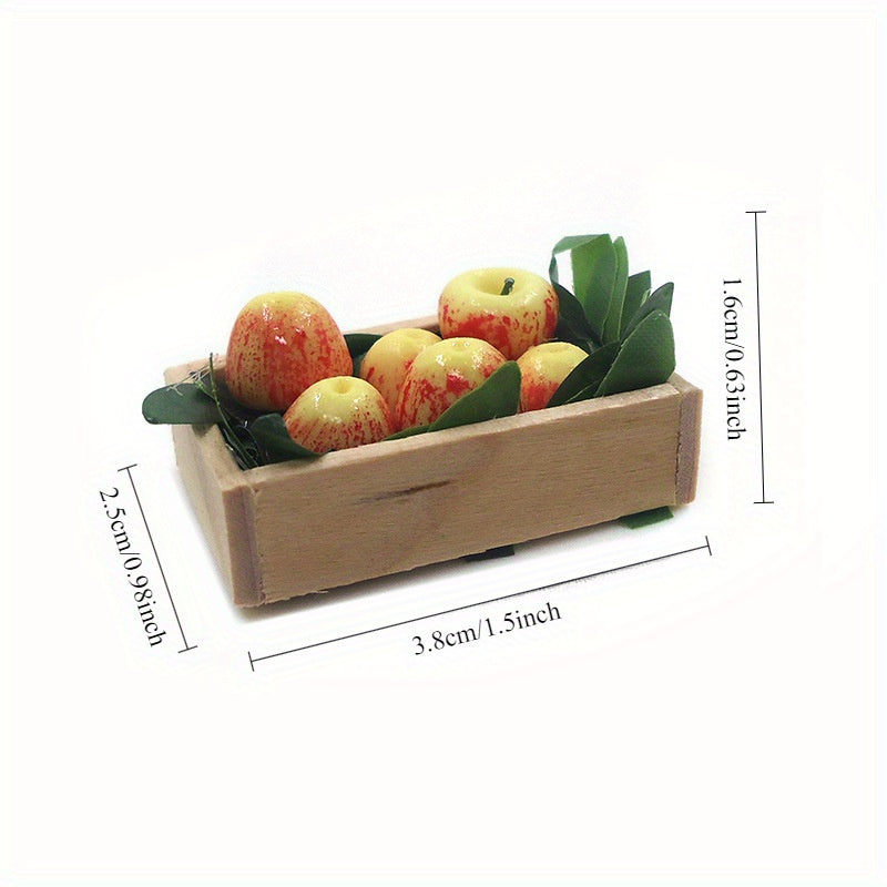 1:12 Scale Mini Apples Realistic Fruit Decor for Dollhouse Models - Red & Yellow