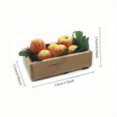 1:12 Scale Mini Apples Realistic Fruit Decor for Dollhouse Models - Red & Yellow