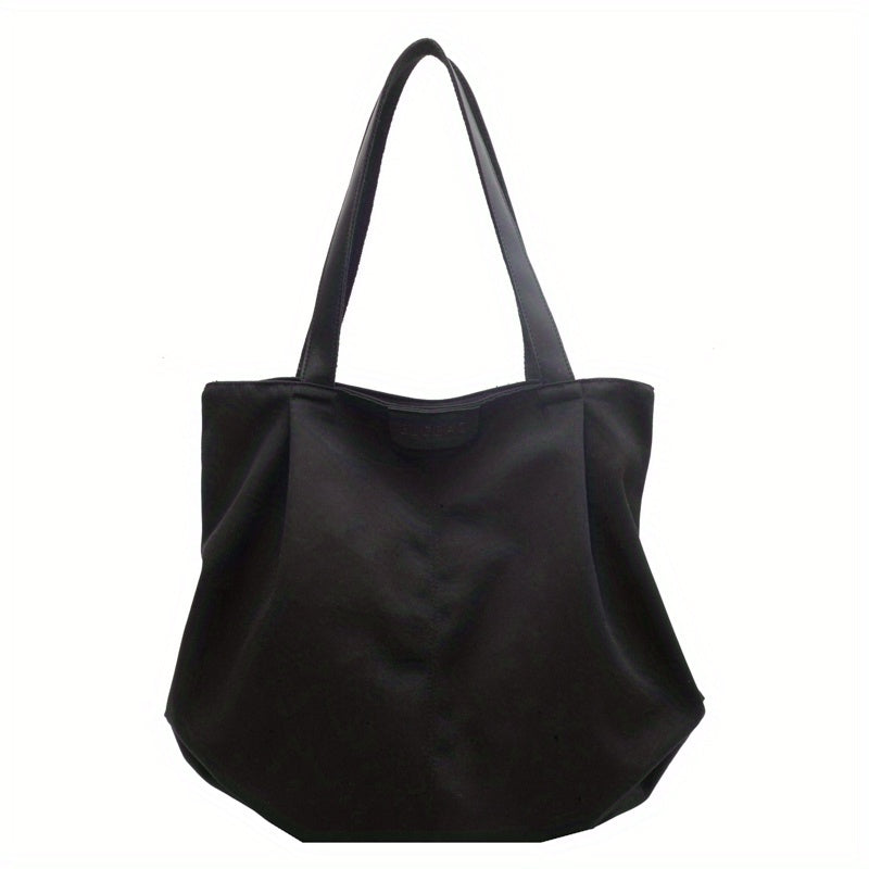 Large Canvas Tote Bag with Zipper, Versatile Shoulder Bag