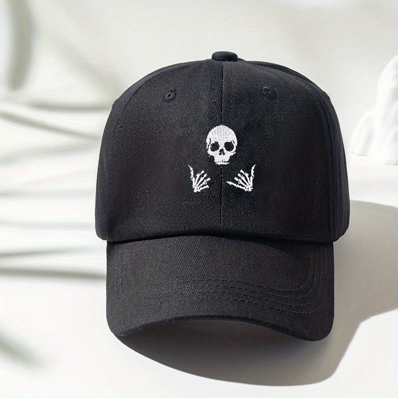 Ghost Face Print Baseball Cap Solid Washed Distressed Sports Hat