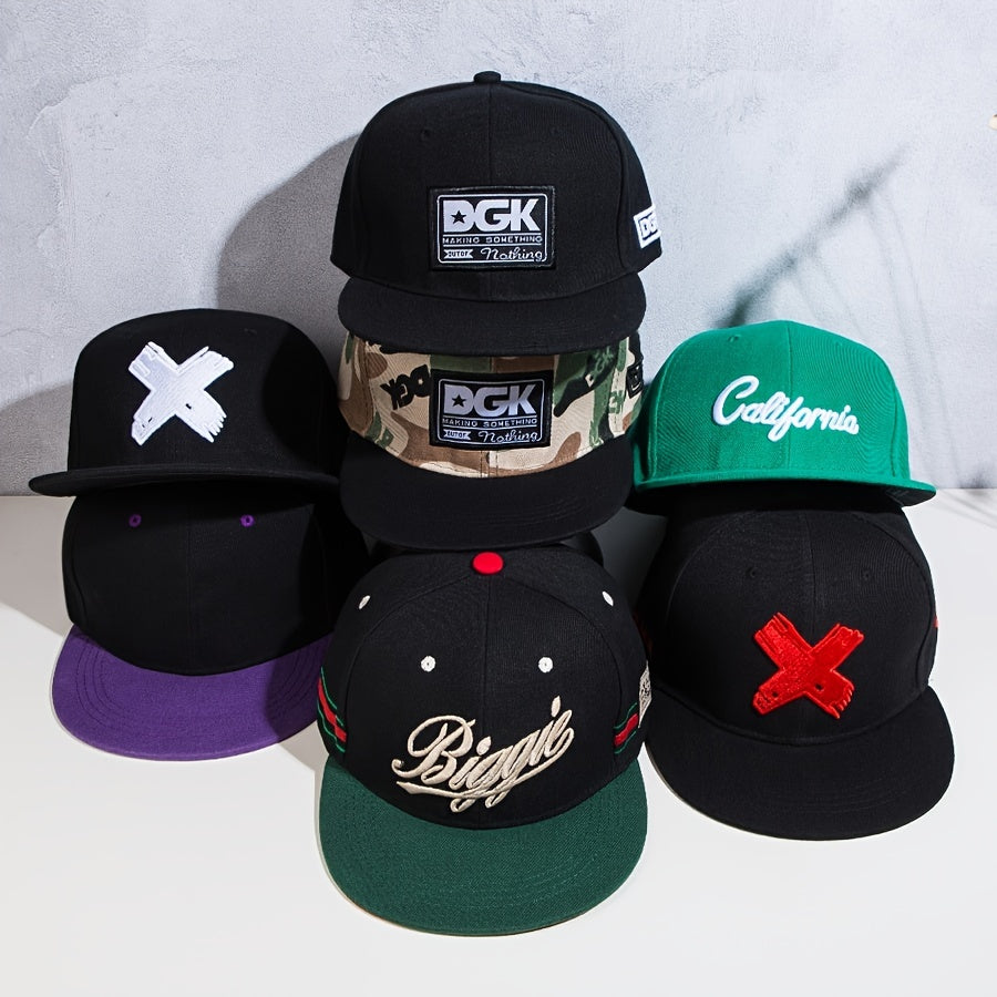 Embroidered Baseball Cap Sunscreen Casual Street Flat Brim Hat