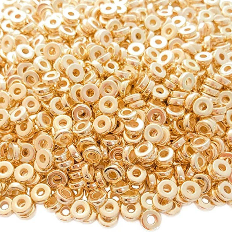 100 Pcs 6mm Flat Round CCB Spacer Beads for DIY Jewelry Making