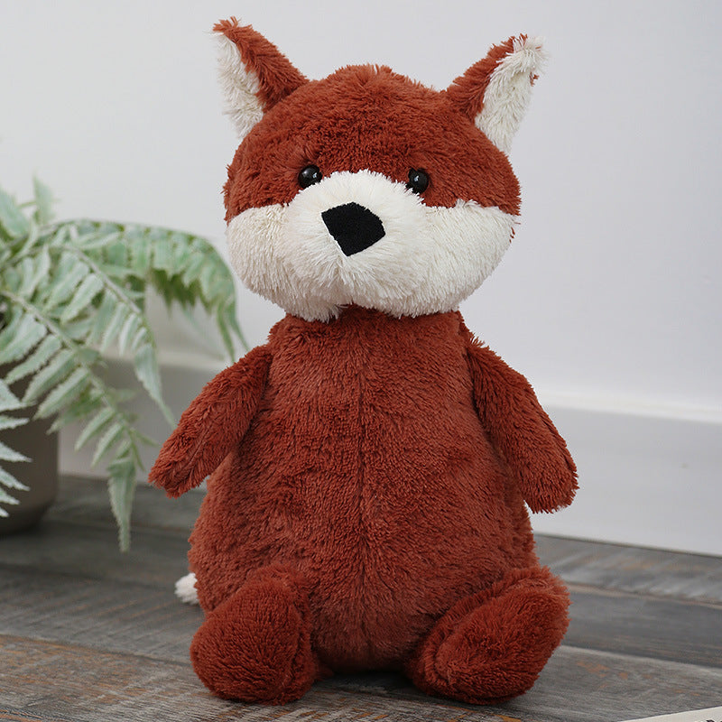 2pcs Fox Plush Dolls Soft Stuffed Animals for Christmas