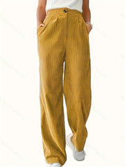  Wide Leg Corduroy Pants with Pockets