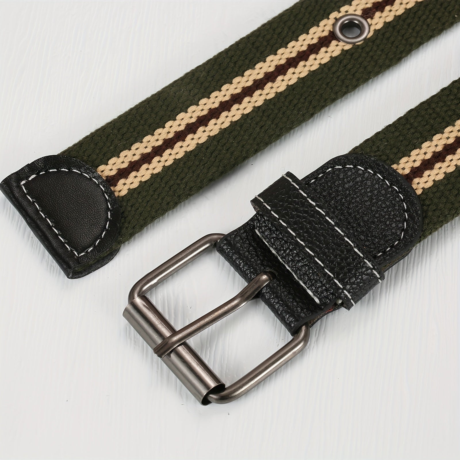 Men's Punch Belt Adjustable Canvas Military Waist Belt