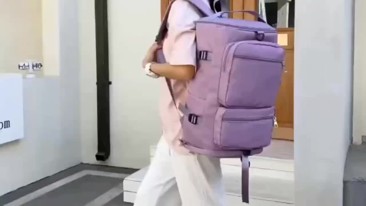 Large Capacity Sports Bag Travel Duffle Backpack Shoe Compartment