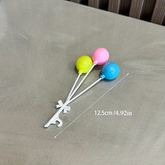 Love Simulation Balloon Sticks Colorful Heart Shaped Balloons with Ribbon