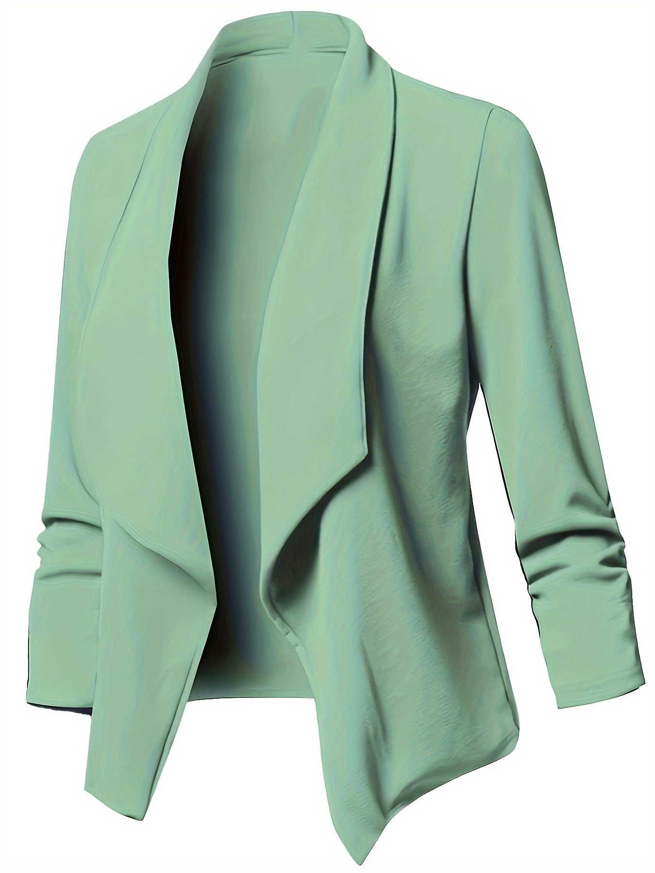  Solid Long Sleeve Lapel Collar Blazer