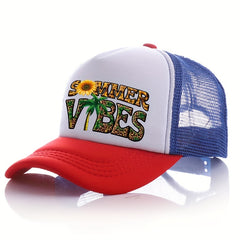 Summer Sunflower Print Men's Peaked Cap