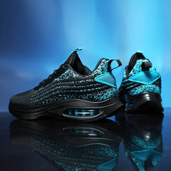 Men's Knit Air Cushioned Lace Up Casual Shoes Lightweight Sneakers