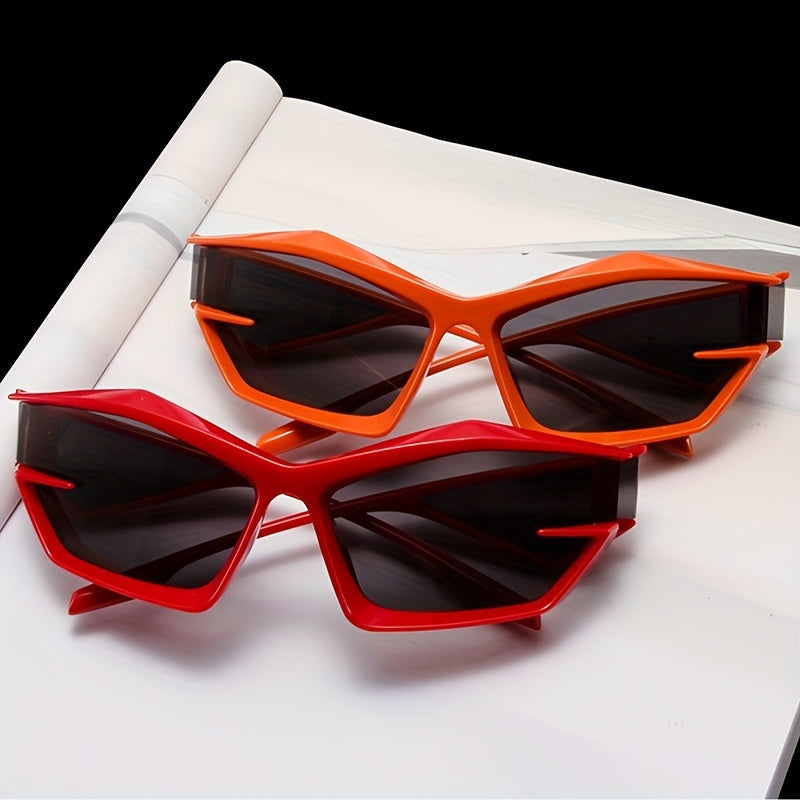 Y2K Wrap Around Sunglasses Cyberpunk Futuristic Mirror Lens UV400