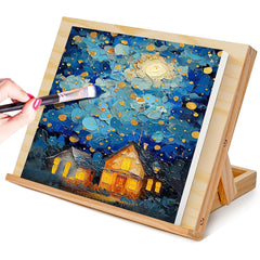 Wooden Easel Sturdy Natural Wood Angle Stand with 80 Adjustable Angle