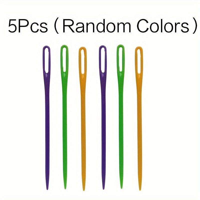 5pcs Large Eye Plastic Sewing Needles Safety Lacing Learning DIY Crafts