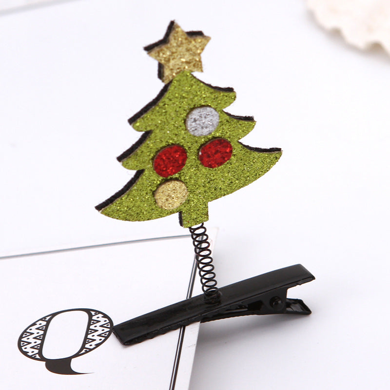 Xmas Elk Barrettes Candy Cane Hairpin Santa Claus Hair Clips