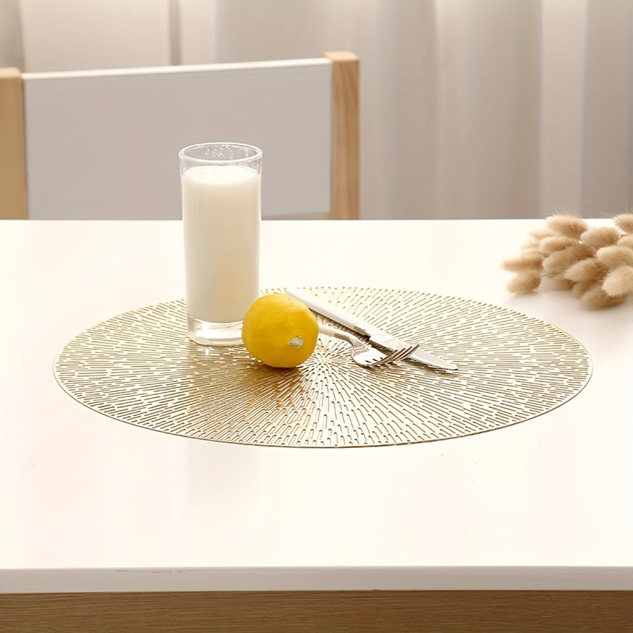 Golden Eye Of Heaven Pattern Placemats - Set of 6 - Round Hollow Design
