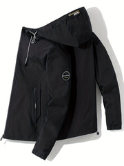 Men's Casual Zip Up Solid Jacket For Spring Fall