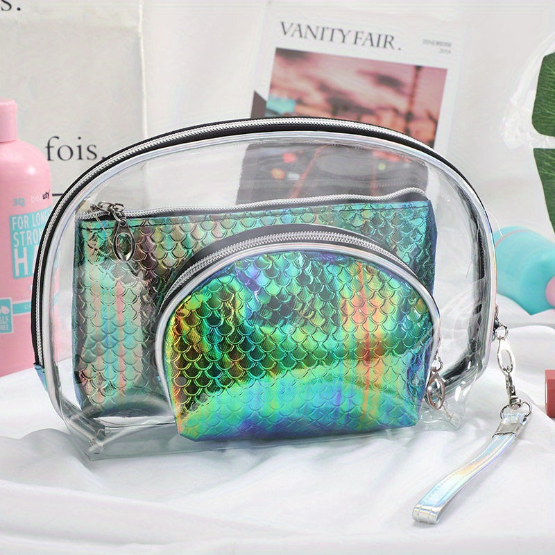 Women's Travel Cosmetic Bag Zipper Handbag Storage Pouch for Business Trip