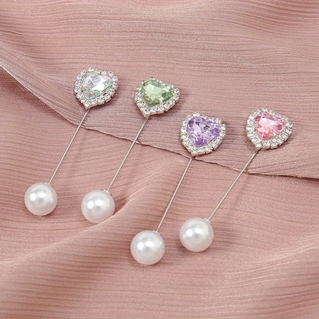 Rhinestone Love Geometric Pin Brooch Scarf Fixed Buckle