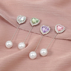 Rhinestone Love Geometric Pin Brooch Scarf Fixed Buckle