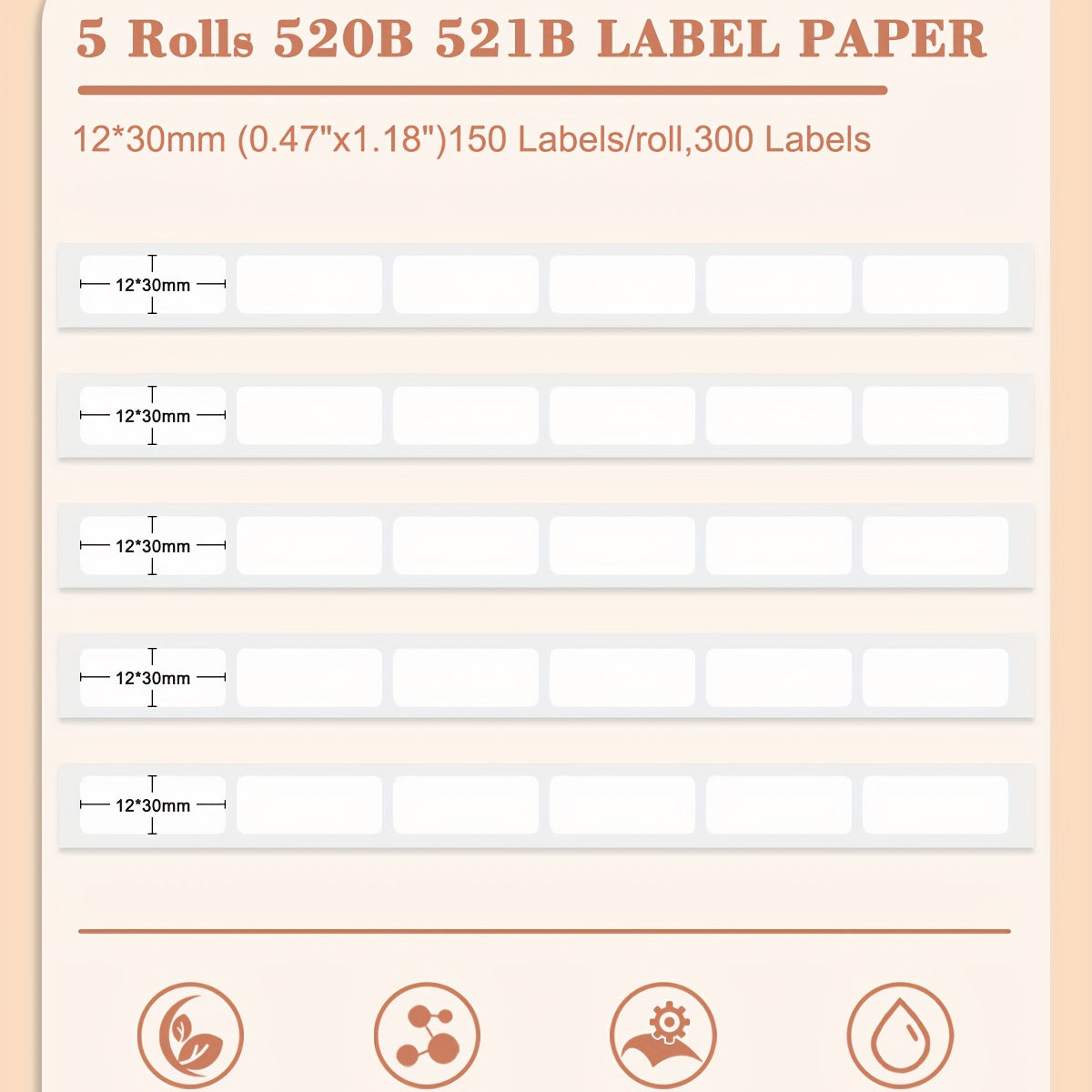 Thermal Label Tape for CLABEL 520B Label Maker