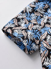 Boys Feather Print Shirt for Vacation Beach Kids Summer Clothes