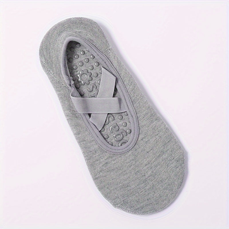 Anti-Slip Yoga Socks with Cross Strap Gripper for Barre Ballet Pilates