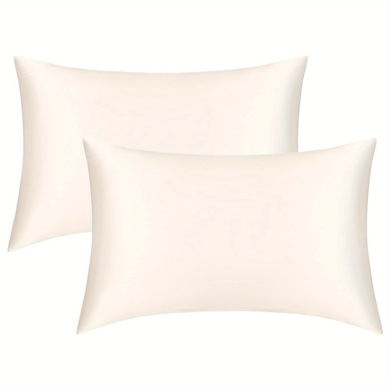 2pcs Silvery Grey Silk Pillowcase Satin Pillowcase with Envelope Closure