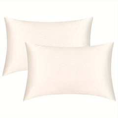 2pcs Silvery Grey Silk Pillowcase Satin Pillowcase with Envelope Closure