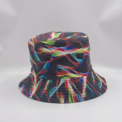 Colorful Aurora Print Bucket Hat Cotton Reversible Basin Hat
