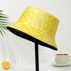 Paisley Print Casual Bucket Hat Unisex Fisherman Cap